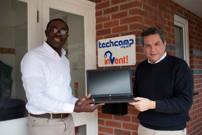 TECH CAMP DONATES LAPTOP TO REACT UNI STUDENT