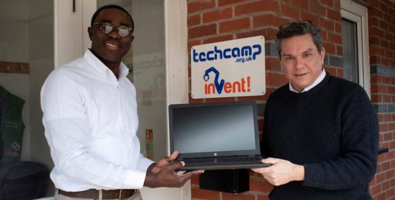 TECH CAMP DONATES LAPTOP TO REACT UNI STUDENT